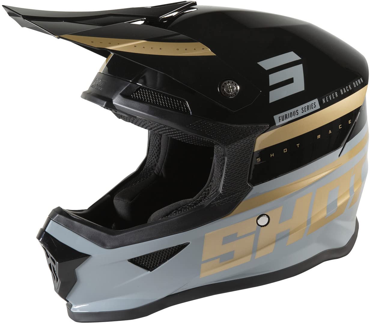 Shot, Motocross-Helm Furious Shining noir bronze, M von Shot Race Gear