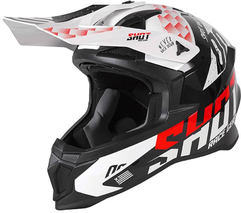 Shot Erwachsene Lite Rush Helm (Schwarz/Rot, Größe XL) von Shot Race Gear