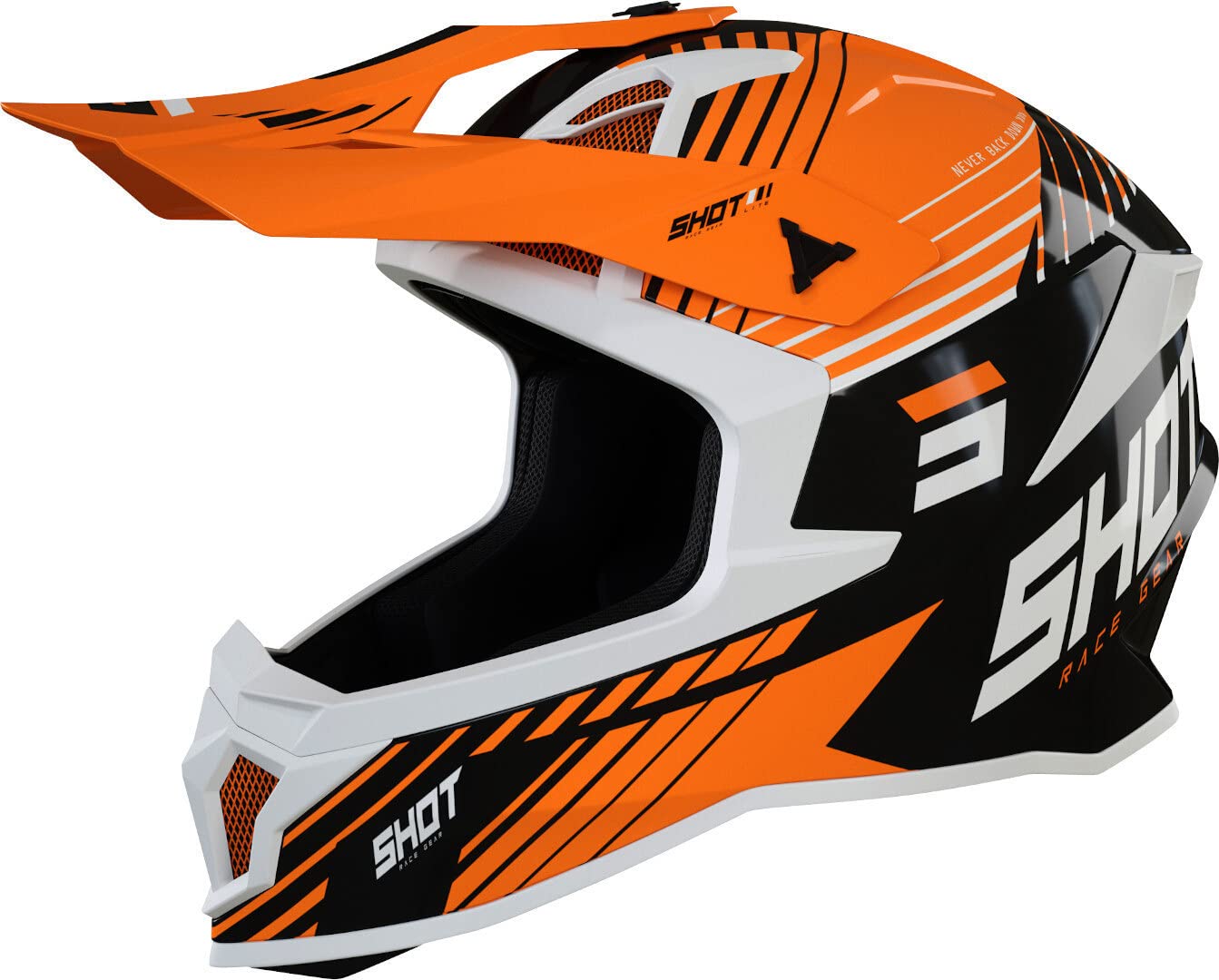 Shot Lite Fury Motocross Helm (Black/Orange,XL (61/62)) von Shot Race Gear