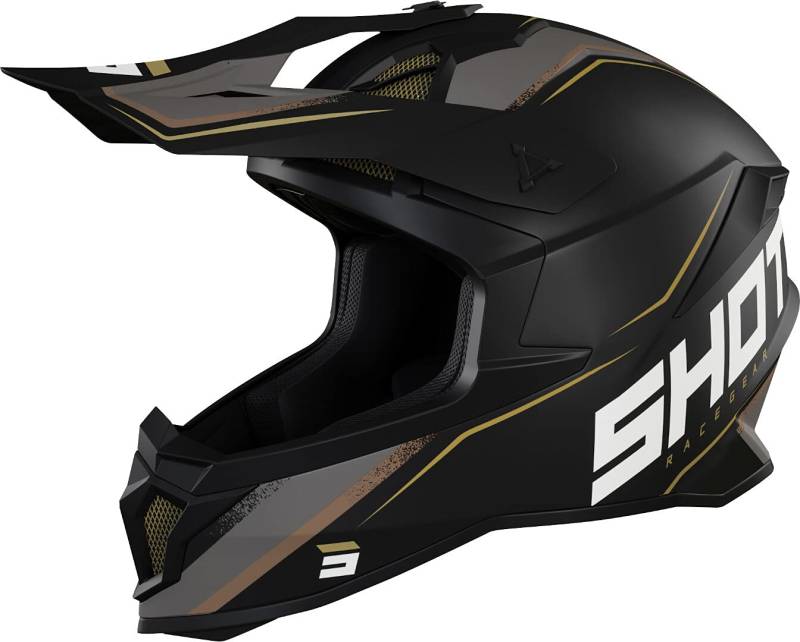 Shot Lite Prism Motocross Helm (Black/Gold,XS (53/54)) von Shot Race Gear