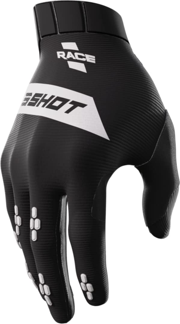 Shot Race Motocross Handschuhe (Black/White,13) von Shot Race Gear