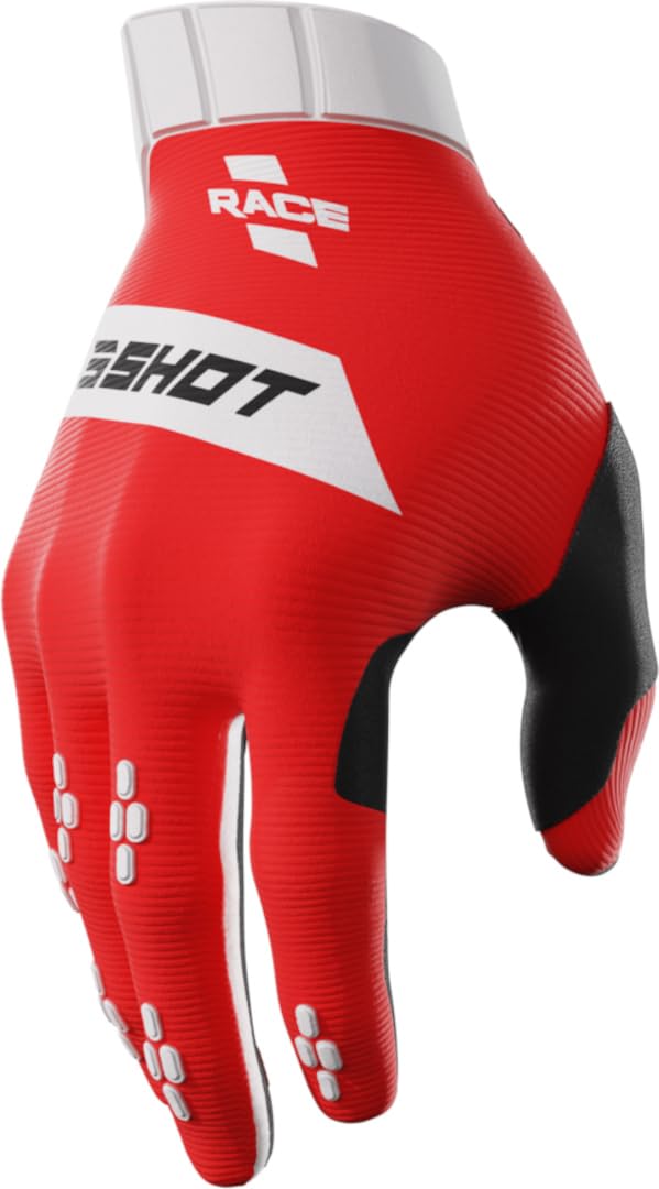 Shot Race Motocross Handschuhe (Red/White,10) von Shot Race Gear