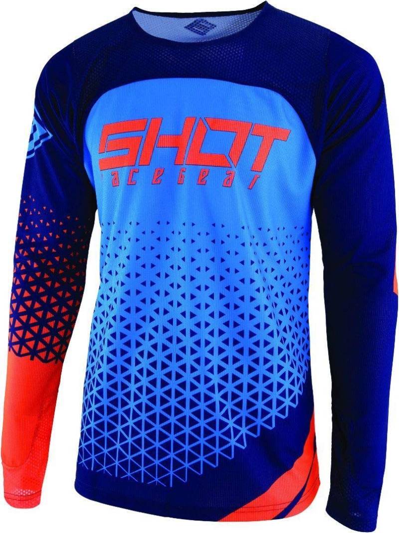 Shot Aerolite Delta Jersey, Blau/Neonorange, Größe XL von Shot Race Gear