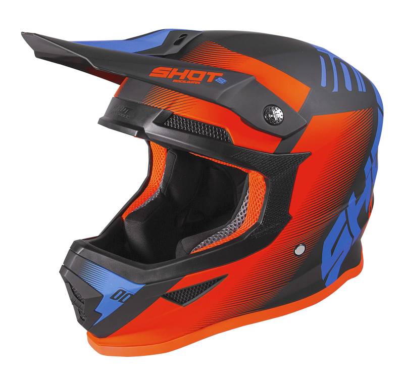 Shot Motocross-Helm Furious Trust Schwarz Cyan Neon Orange Matt Größe XL von Shot Race Gear