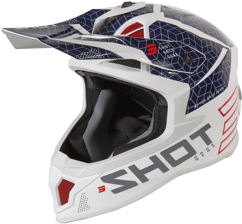 Shot Erwachsene Helm Lite Core Glossy (Größe S, Rot/Blau) von Shot Race Gear