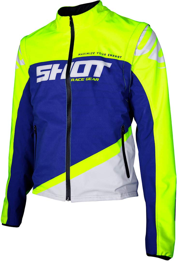 Shot Jacke Softshell Lite, Erwachsene (Blau/Neon Gelb, Größe klein) von Shot Race Gear