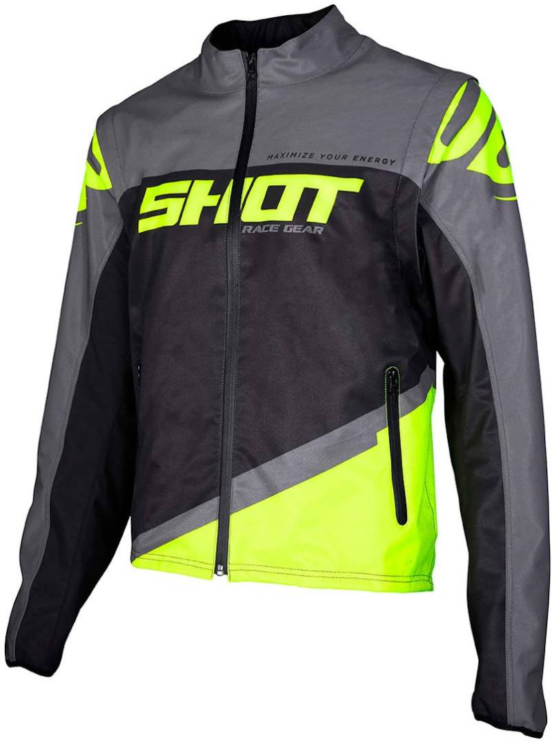 Shot Jacke Softshell Lite, Erwachsene (Grau/Neon Gelb, Größe Groß) von Shot Race Gear