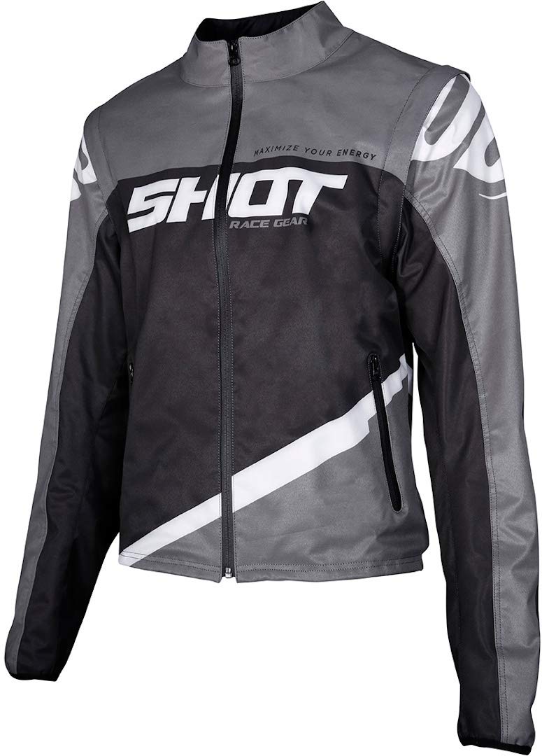 Shot Jacke Softshell Lite, Erwachsene (Grau/Schwarz, Größe Groß) von Shot Race Gear