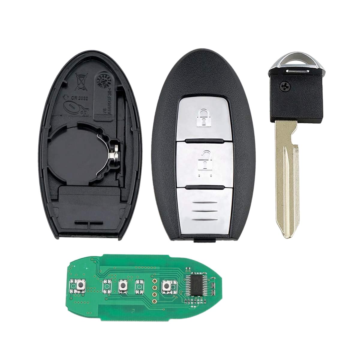 Shovelmty 2 Tasten Auto SchlüSsel Fern Bedienung Smart SchlüSsel AnhäNger Etui J458 für 433MHZ 46 Chip PI970 Batterie von Shovelmty