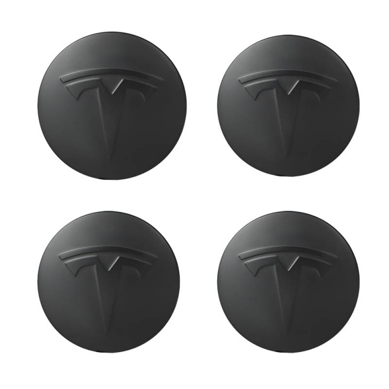 ShowEv für Tesla Model 3 Y Radkappen Mitte Logo 4Pcs (Schwarzes Logo) von ShowEv