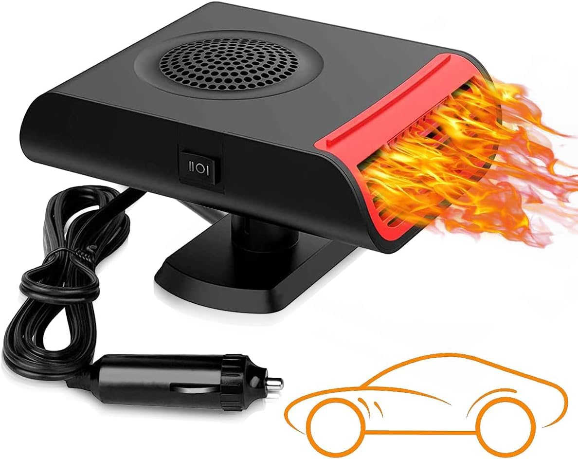 Showvigor Auto Heizung, 12V/150W Tragbare Auto Heizlüfter 3 in 1 Schnelle Heizung Abtauen Abtauen Demister Hitze Kühler Fan Auto Trockner Windschutzscheibe Abtauen Stecker in Zigarettenanzünder von Showvigor