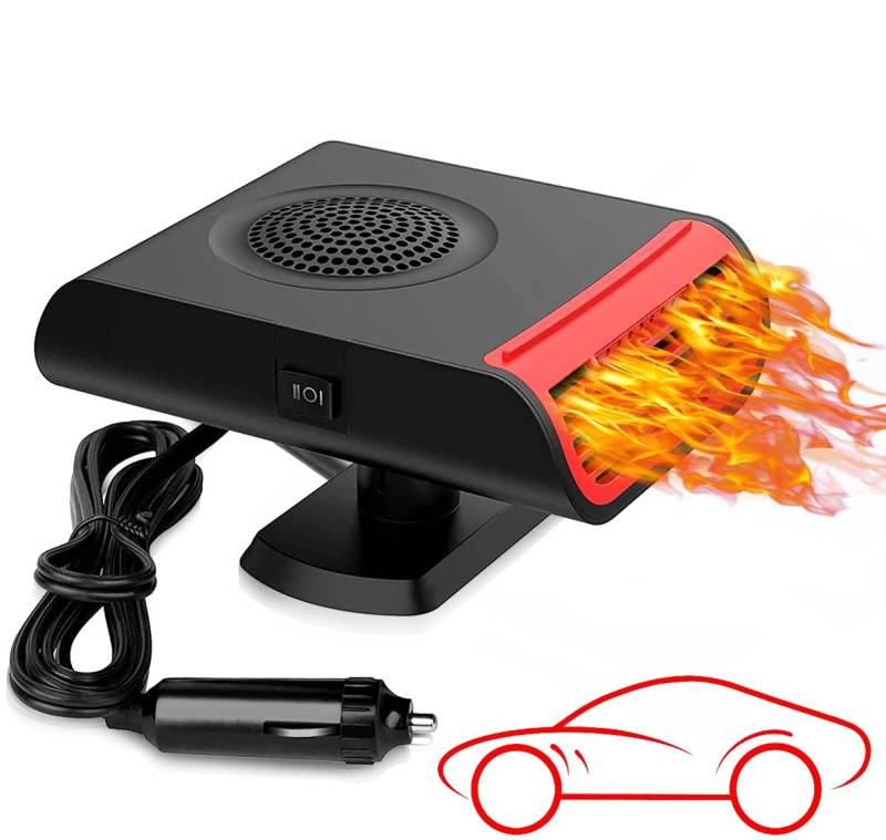 Showvigor Auto Heizung 12V Heizlüfter Auto Defroster Windschutzscheibe Defogger, 3 in 1 Autoheizer schnelle Heizung & Kühlung & Luftreinigung Plug in Zigarettenanzünder für alle Auto von Showvigor