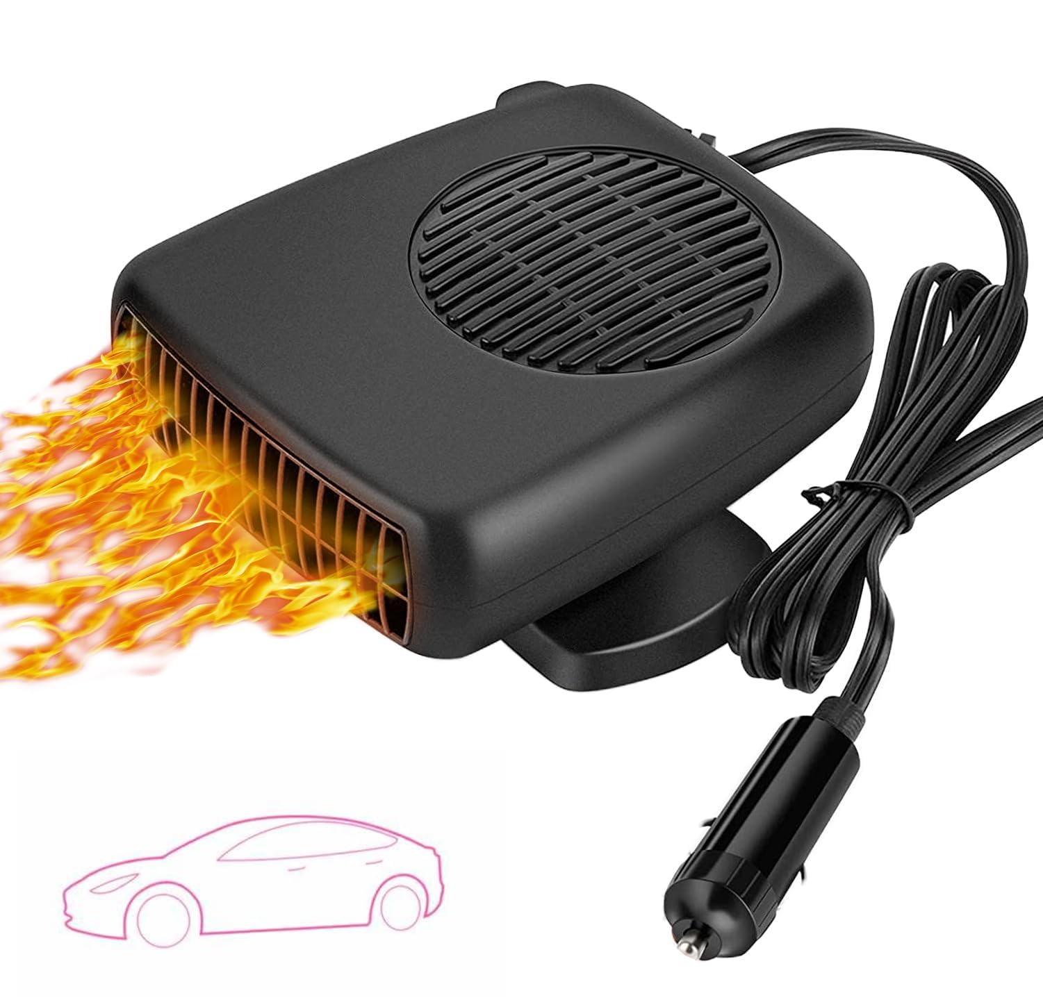 Showvigor Tragbare 12 V 150 W Auto-Heizung, die in den Zigarettenanzünder gesteckt werden kann, Windschutzscheiben-Defroster und Defogger, 2-in-1, schnelles Heizen/Kühlen, Auto-Heizung, Demister, von Showvigor