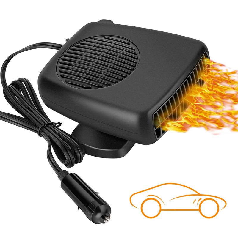 Showvigor Tragbare Auto Heizung, 2 in 1 Typ 12v Heizlüfter Auto, Windschutzscheibe Defogger Defroster, Plug in Zigarettenanzünder Autoheizer von Showvigor