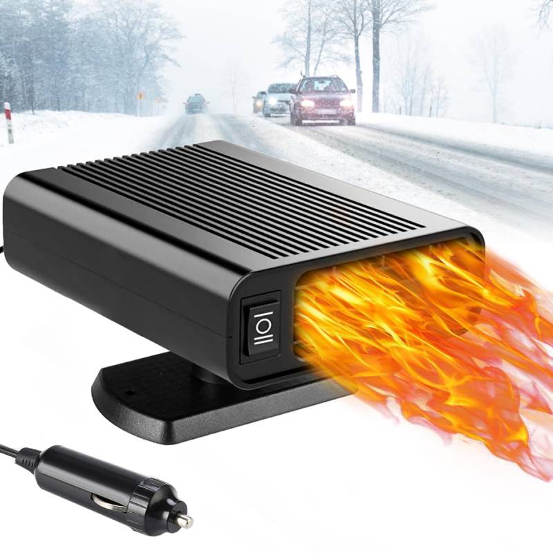 Showvigor Tragbare Autoheizung, Heizung Auto Heizlüfter, 12V schnelle Heizung Defroster 150W Autoheizung mit Zigarettenanzünder, 2 in1 schnelle Heizung & Kühlung Fan von Showvigor