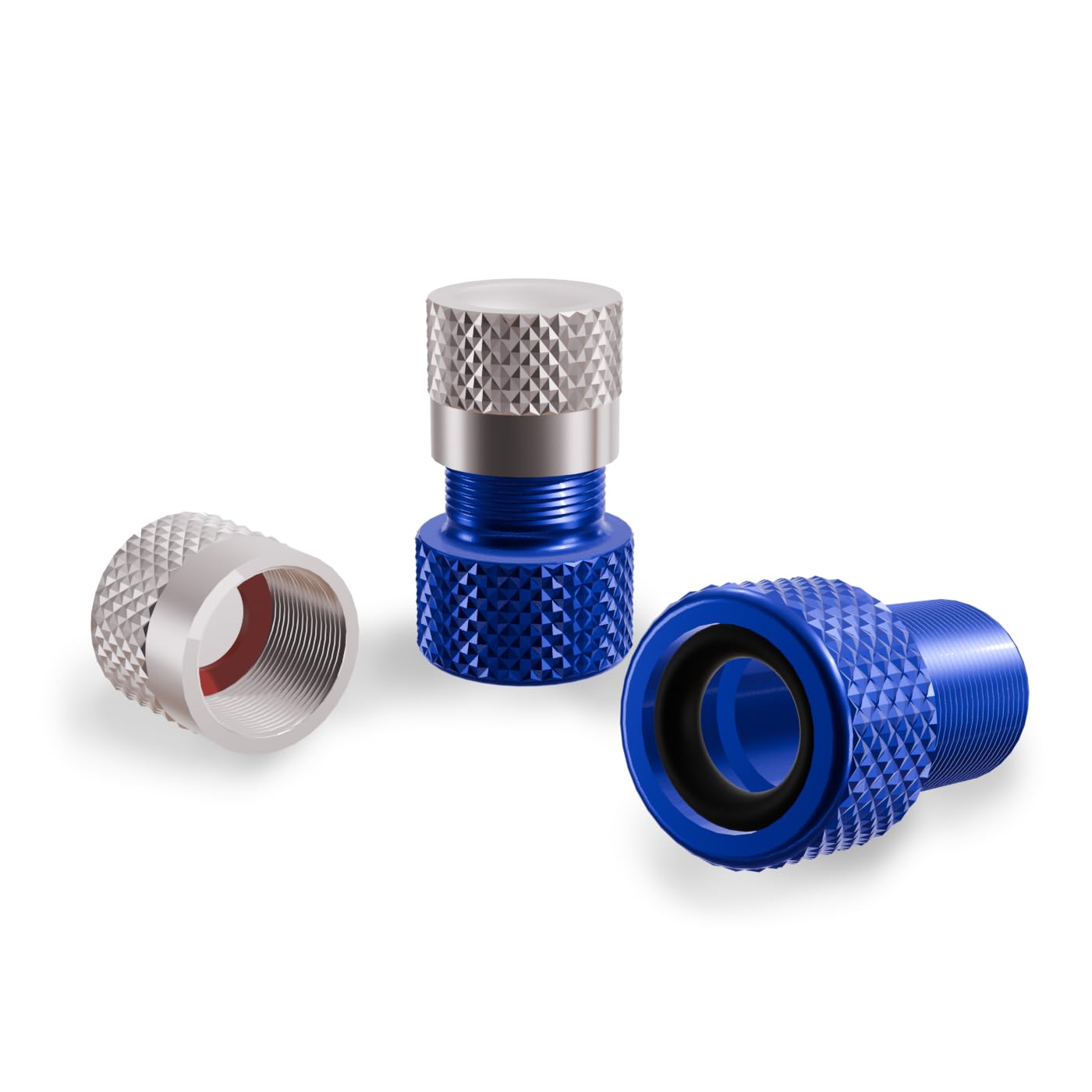 Shredr. Presta Ventil-Adapter Set | Adapter französisches Ventil auf Auto Ventil | hochwertiges Aluminium (blau) von Shredr.