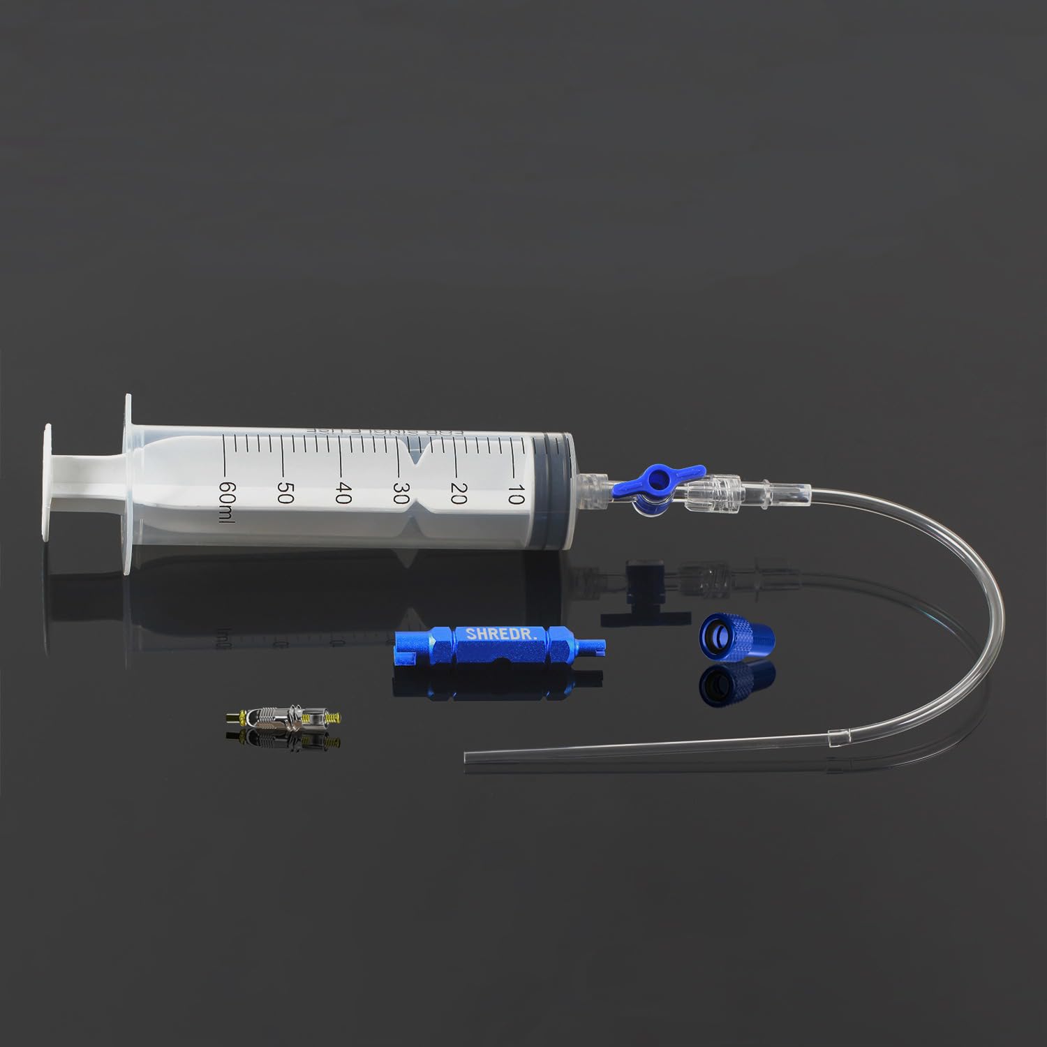 Shredr. Tubeless Injector Set | Komplettes Set inkl. Tubeless-Spritze, Ventilkern Werkzeug und Ventil-Adapter | 60ml Füllmenge | Für einfachen und sauberen Tubeless Service. von Shredr.