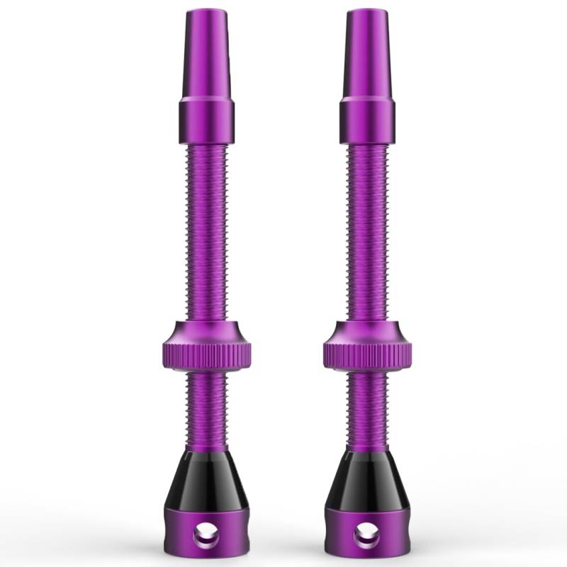 Shredr. Tubeless Ventile Set, Purple | Presta Ventile für Schlauchlos-Reifen | Superleichtes Alu, pink eloxiert, französisches Ventil | 60mm für Hochprofil Rennrad-Felgen von Shredr.