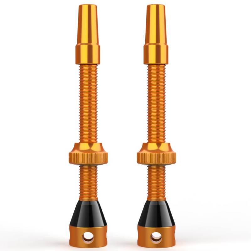 Shredr. Tubeless Ventile Set, orange | Presta Ventile für Schlauchlos-Reifen | Superleichtes Alu, orange eloxiert, französisches Ventil | 60mm für Hochprofil Rennrad-Felgen von Shredr.