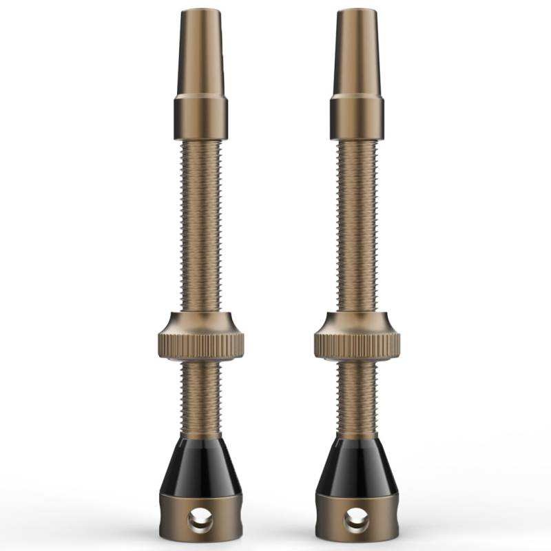 Shredr. Tubeless Ventile Set | Presta Ventile für Schlauchlos-Reifen | Superleichtes Alu, bunt eloxiert, französisches Ventil | Für Normale Tubeless-Felgen (Bronze, 60mm) von Shredr.