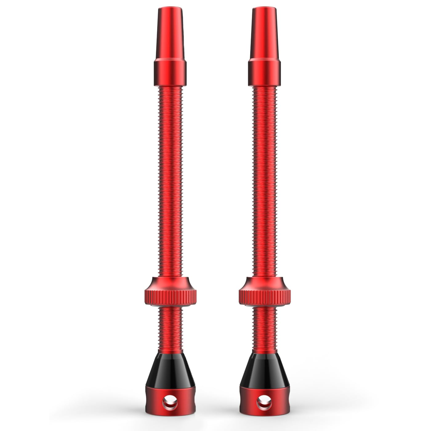 Shredr. Tubeless Ventile Set | Presta Ventile für Schlauchlos-Reifen | Superleichtes Alu, bunt eloxiert, französisches Ventil | Für Normale Tubeless-Felgen (rot, 80mm) von Shredr.