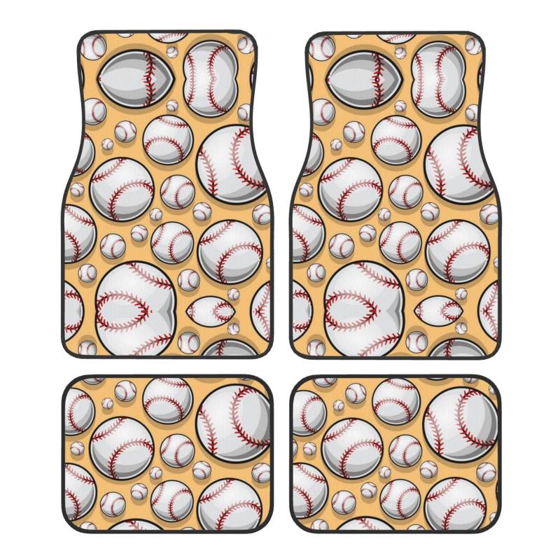 Baseball Muster Softball Ball Sport Design Druck Auto Fussmatte Universal rutschfest Jet Waschbar Automatte von Shunieg