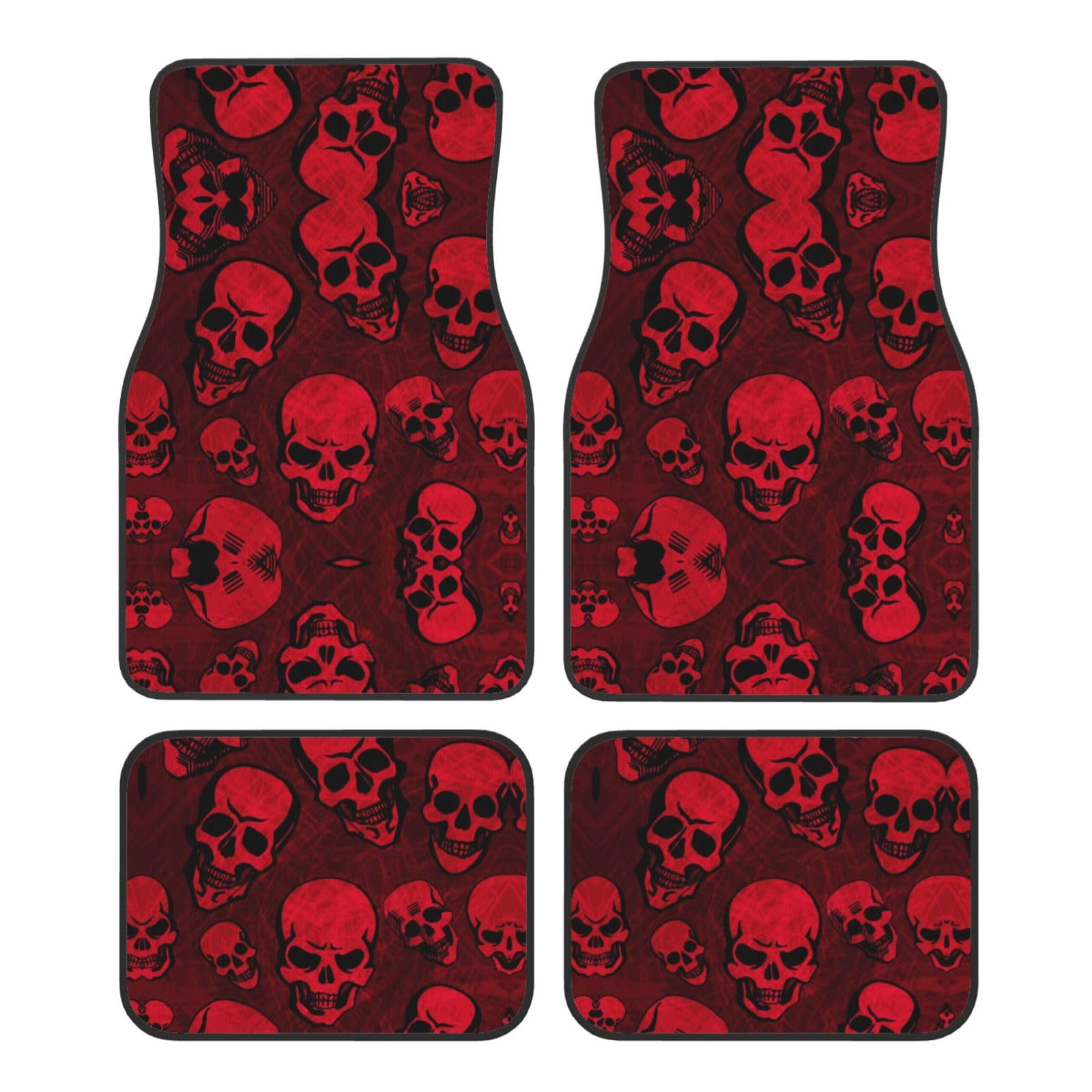 Red Skulls Print Auto Fußmatte Universal Anti-Rutsch Jet Waschbar Automatte von Shunieg