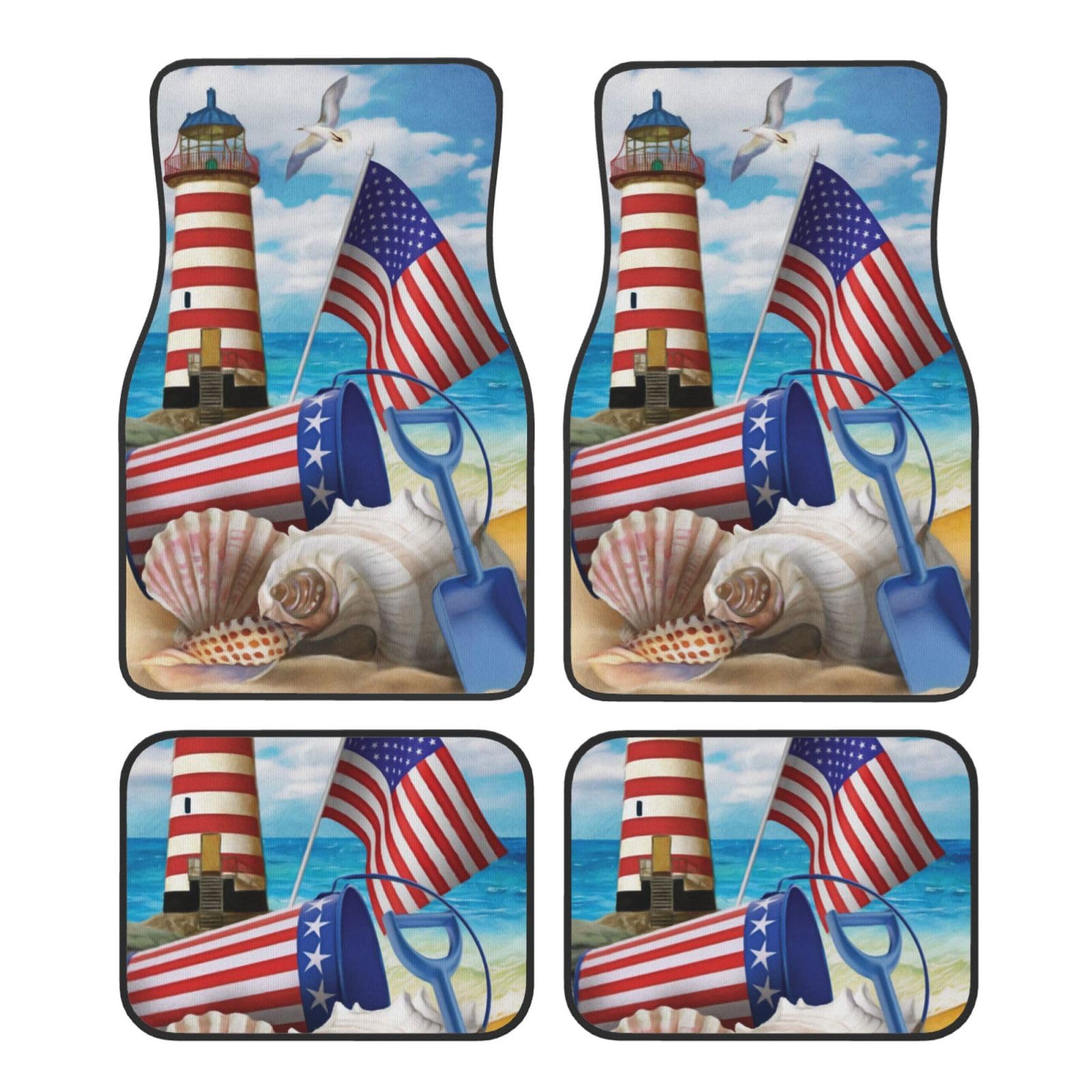 Sea To Shining Sea Patriotic Print Auto Fußmatte Universal rutschfest Jet Waschbar Automatte von Shunieg