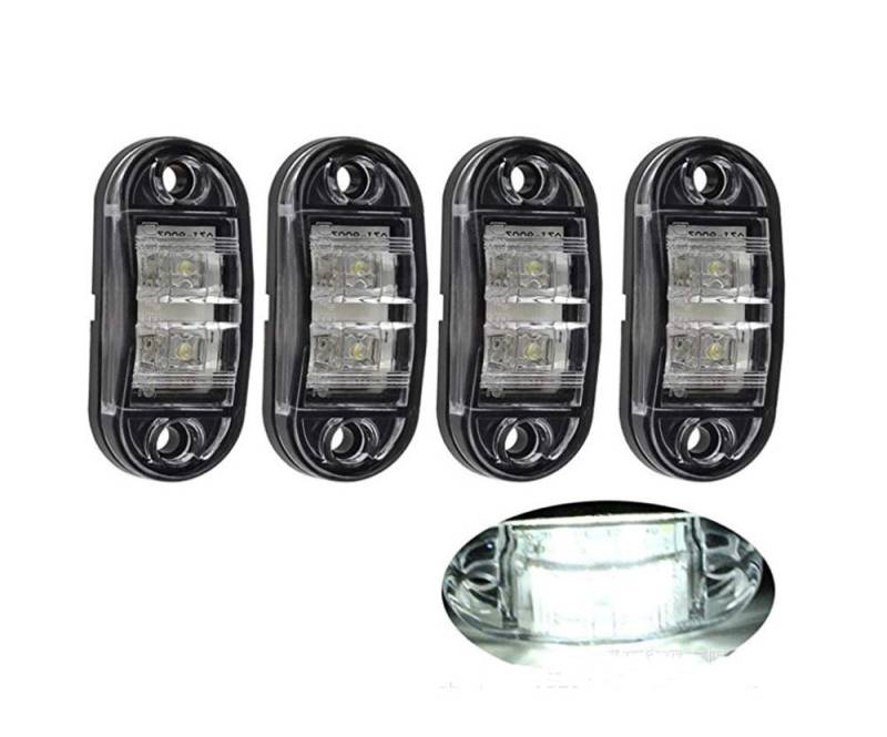 ShuoHui 4 x LED 12V to 24V WEISS BEGRENZUNGSLEUCHTE POSITIONSLEUCHTE SEITENMARKIERUNGSLEUCHTE LKW E-Prüf E9 von ShuoHui