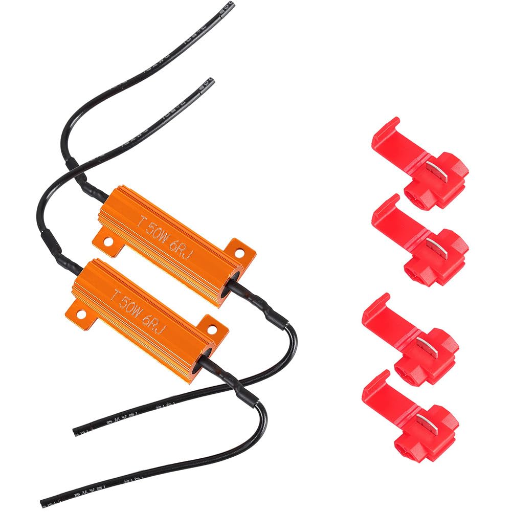 ShuoHui 50 W 6 Ohm Lastwiderstände zur Befestigung von LED-Leuchtmitteln, blinkenden Signalfehlern for Auto LED SMD Blinker KFZ AUTO (2) von ShuoHui
