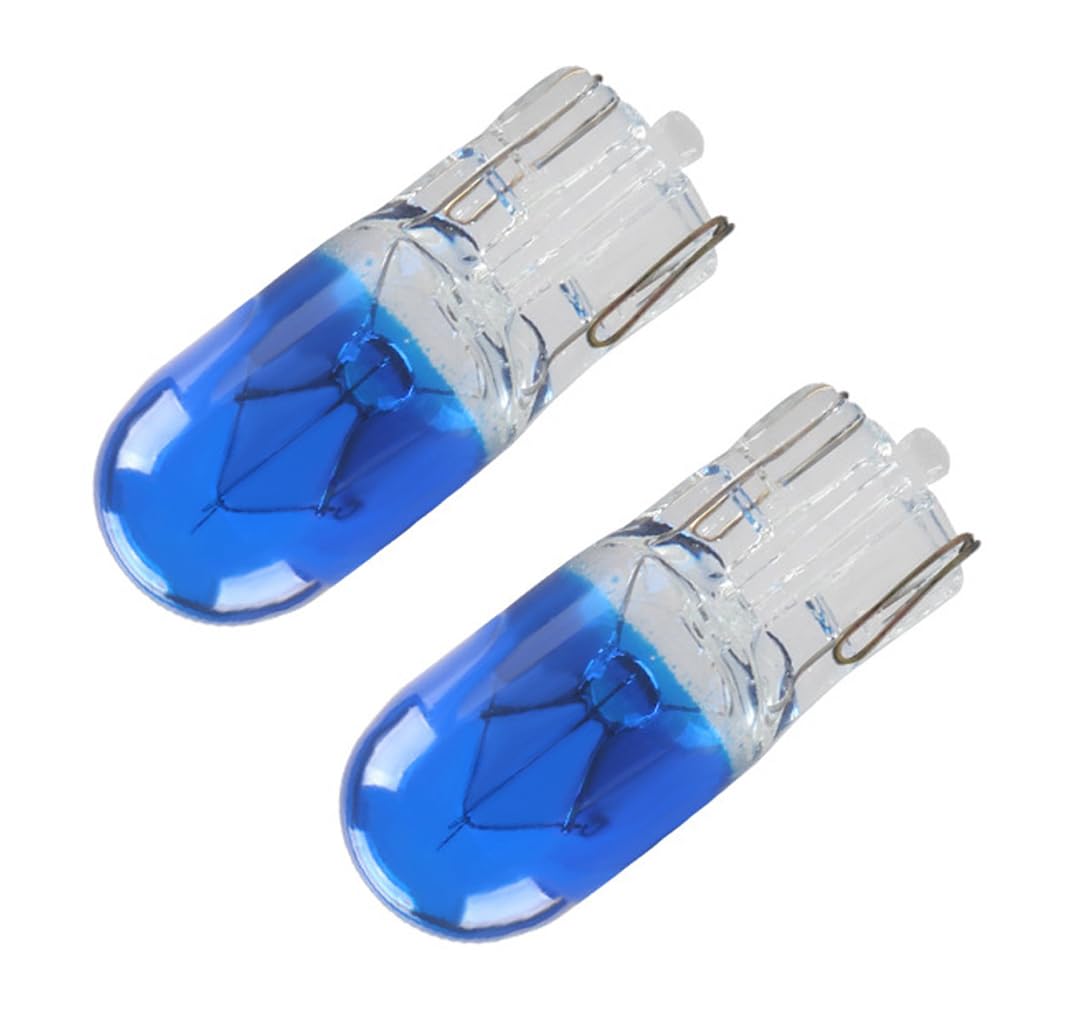 ShuoHui W5W Parking Light Xenon Look White Blue Bulbs T10 Glass Base Parking Light Blue Vision Licence Plate Light (10) von ShuoHui