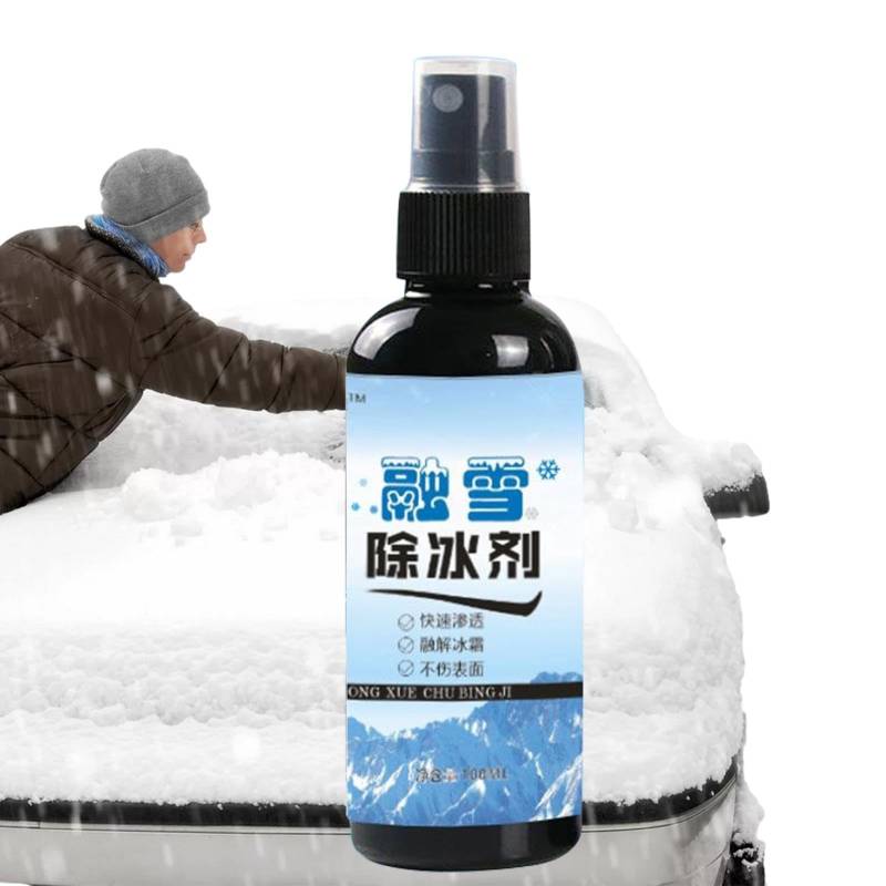 Shurzzesj Auto-Abtau-Spray, 100 ml, schmilzt leicht , Frost-Spray, Anti-Frost-Spray, Anti-Frost-Auto-Windschutzscheiben-Enteisungsspray für Schnee, Auto-Windschutzscheiben von Shurzzesj