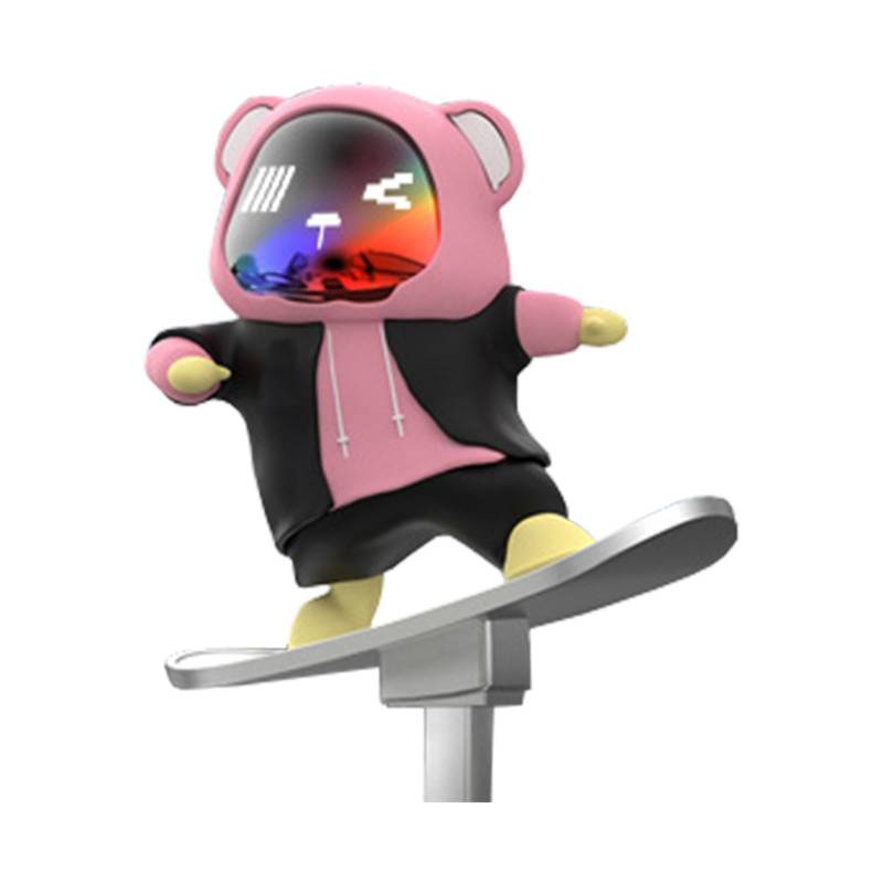 Shxupjn Skateboard-Bär Autoation,Auto-Armaturenbrett-Skateboard-Bär - Niedliche Skateboard-Bär-Bildschirmfigur | Cartoon Auto Sliding Skateboards Bär Figur für Fahrzeugbildschirm von Shxupjn