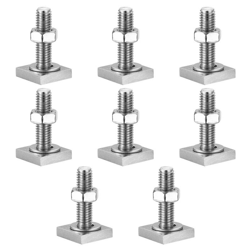 8 STK M8-30mm T-Nut Adapter, T-Nutensteine Dachträger Dachbox, Edelstahl T-Nut Nutsteine Set mit Muttern und Unterlegscheiben Kompatibel mit Thule Dachträger Relingträger Dachbox, M8-Quadratisch von SiGuLiKeJi