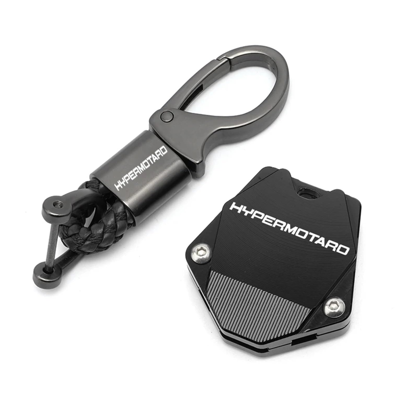 Schlüsselgehäuse aus Aluminiumlegierung Für DUCATI Hypermotard 950 2007-2021 2020 Motorrad Hochwertiges Zubehör CNC-Schlüsselanhänger + Schlüsselhüllen-Anzug(1 set Black-B) von SiMuRYP