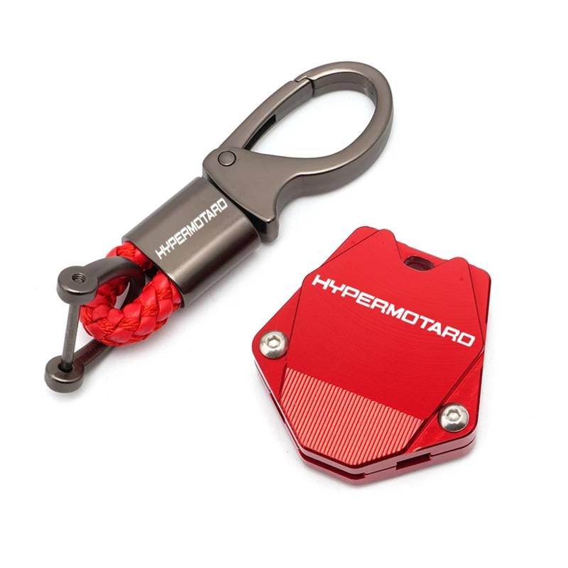 Schlüsselgehäuse aus Aluminiumlegierung Für DUCATI Hypermotard 950 2007-2021 2020 Motorrad Hochwertiges Zubehör CNC-Schlüsselanhänger + Schlüsselhüllen-Anzug(1 set Red-B) von SiMuRYP