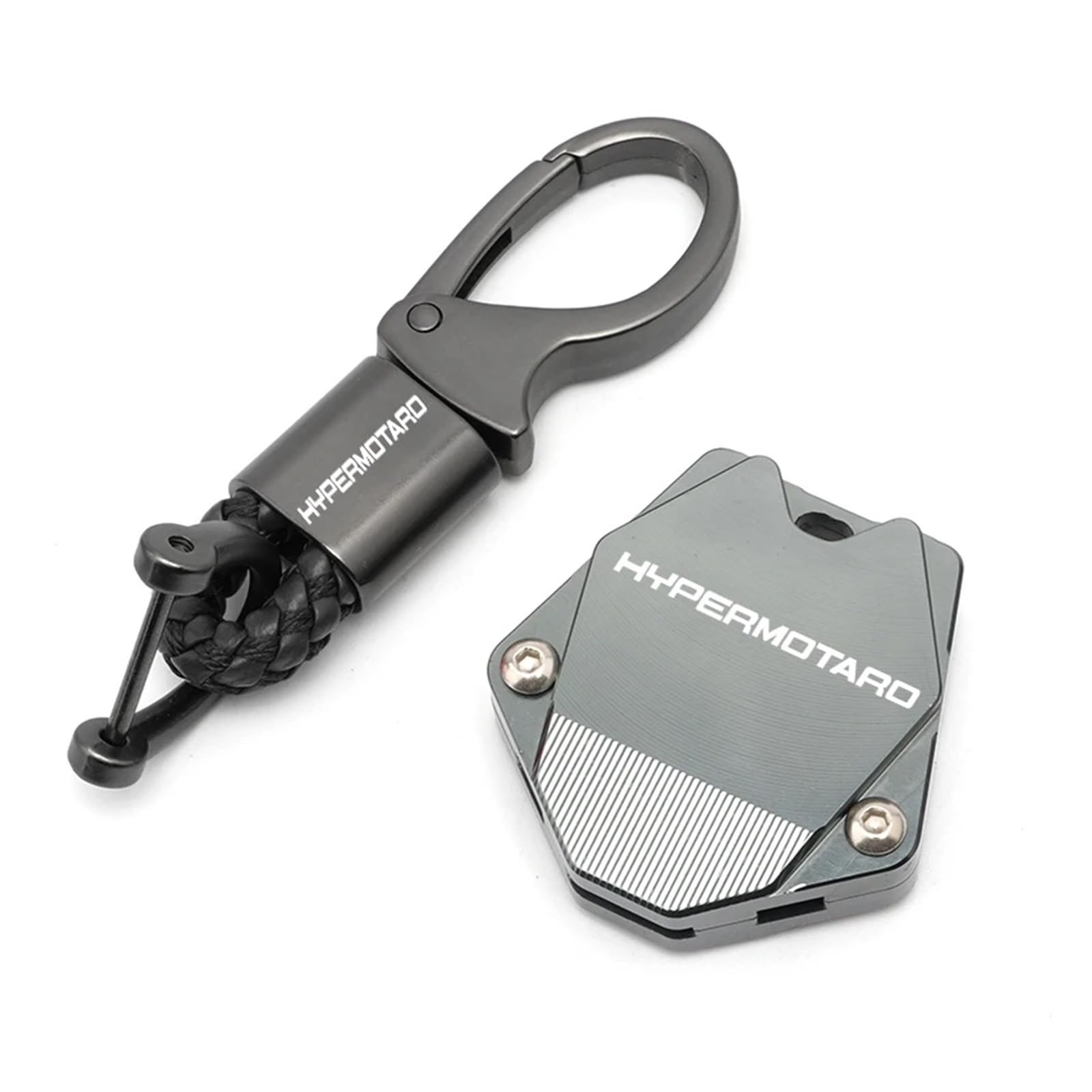 Schlüsselgehäuse aus Aluminiumlegierung Für DUCATI Hypermotard 950 2007-2021 2020 Motorrad Hochwertiges Zubehör CNC-Schlüsselanhänger + Schlüsselhüllen-Anzug(1 set Titanium-B) von SiMuRYP