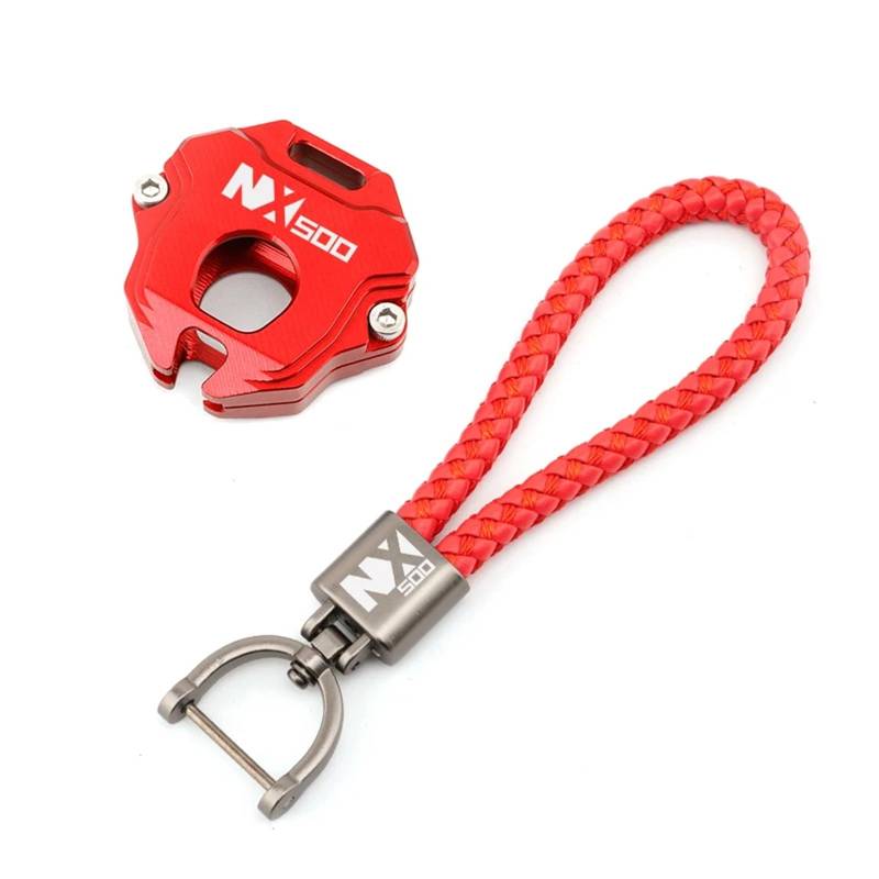 Schlüsselgehäuse aus Aluminiumlegierung Für Hon@&da Hon@&da NX500 NX 500 N X500 500X 2024 2025 Motorrad-Schlüsselanhänger Mit Stickerei(1 set Red) von SiMuRYP