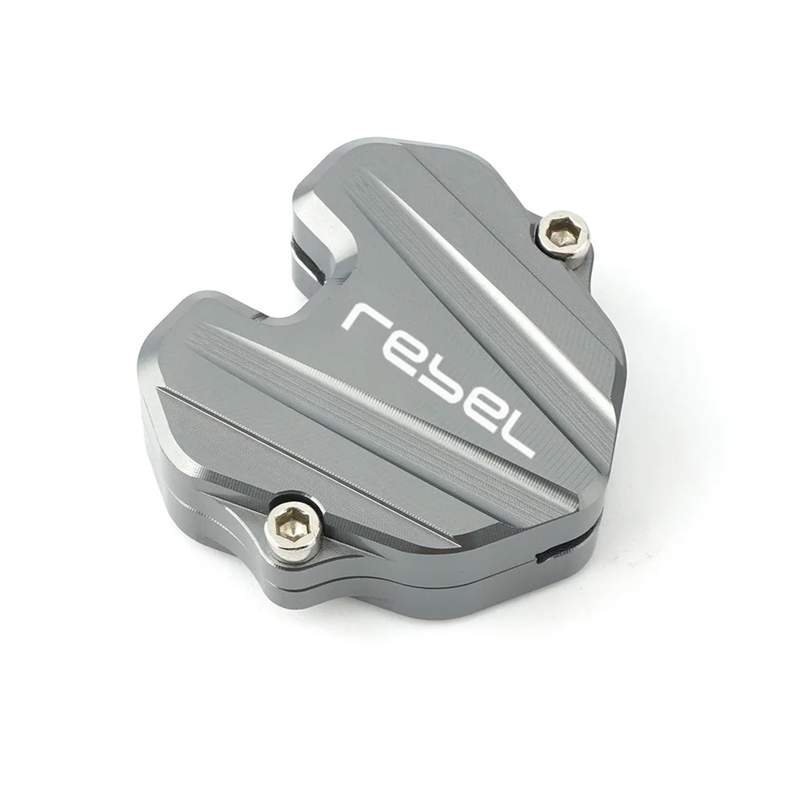 Schlüsselgehäuse aus Aluminiumlegierung Für Hon@&da REBEL Rebel 300 CM300 Mit Logo REBEL Motorrad CNC-Zubehör Schlüsseletui-Abdeckung Schlüsselgehäuse-Schutz (Schlüssel Ohne Chip)(Cover Titanium) von SiMuRYP