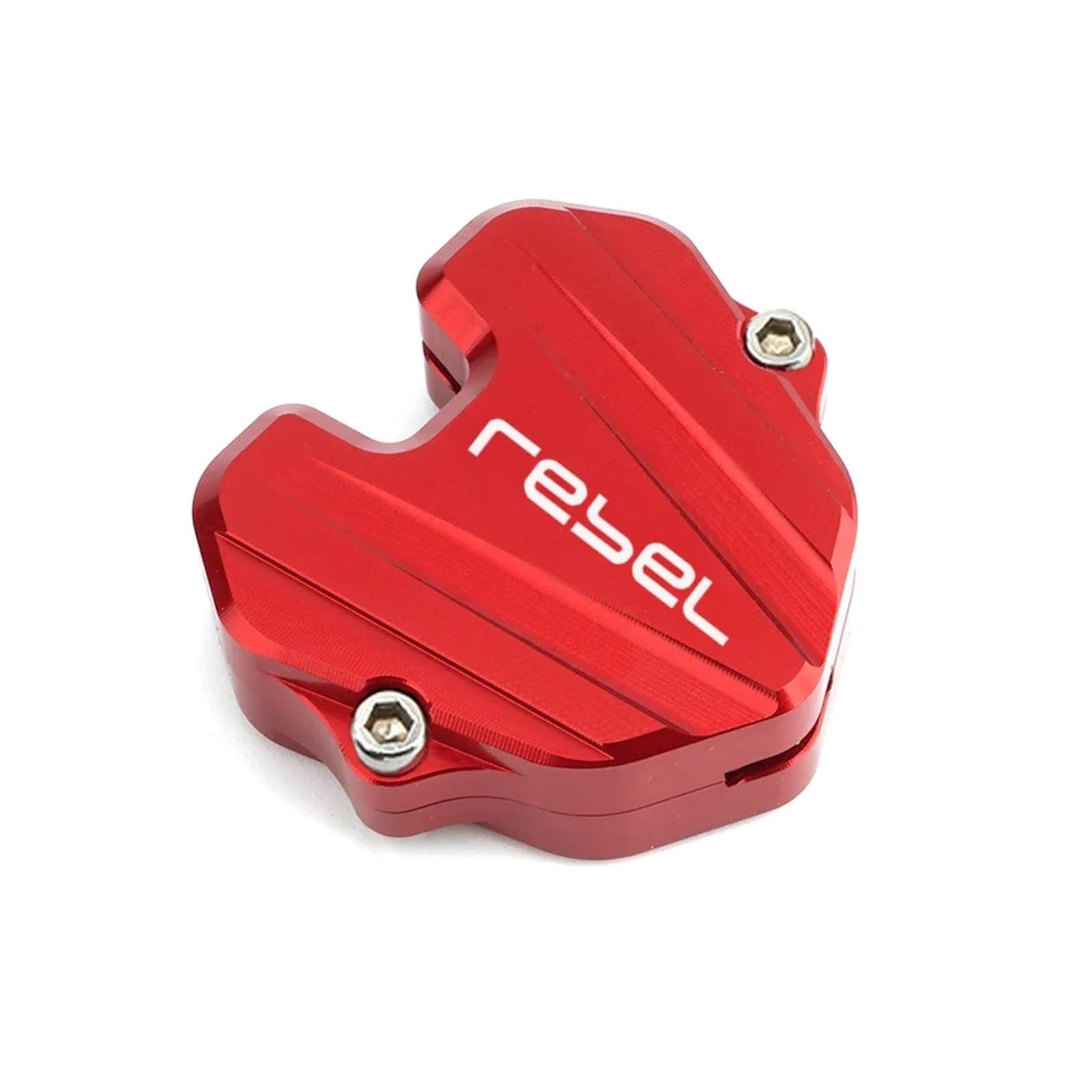 Schlüsselgehäuse aus Aluminiumlegierung Für Hon@&da REBEL Rebel 300 CM300 Mit Logo REBEL Motorrad CNC-Zubehör Schlüsseletui-Abdeckung Schlüsselgehäuse-Schutz (Schlüssel Ohne Chip)(Cover Red) von SiMuRYP