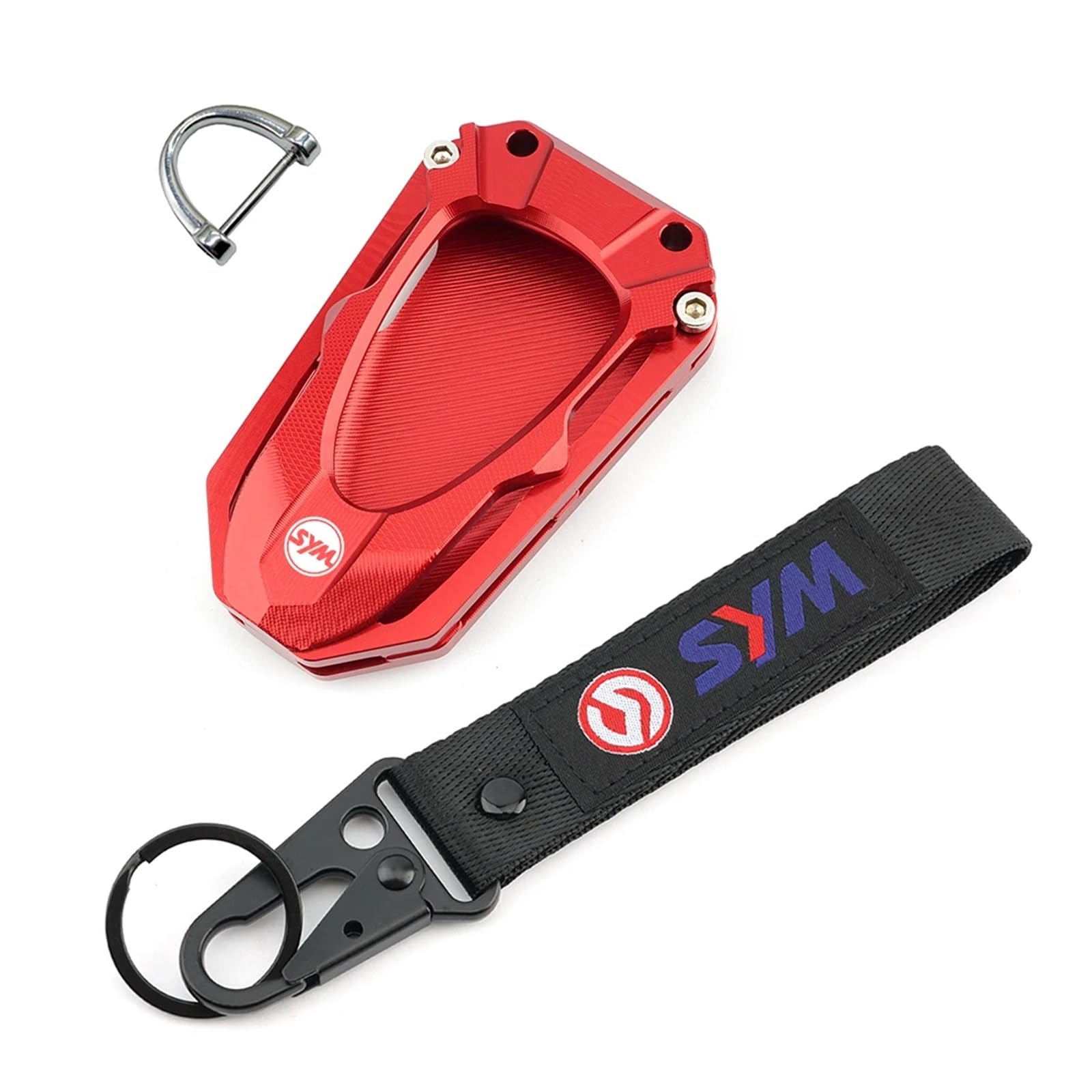 Schlüsselgehäuse aus Aluminiumlegierung Für SYM Jetx Jet X 125 150 X125 X150 CNC Moto Schlüsselhülle Hülle Shell Cap & Schlüsselanhänger Schlüsselanhänger Schlüsselanhänger Motorradzubehör(1 Set Red) von SiMuRYP