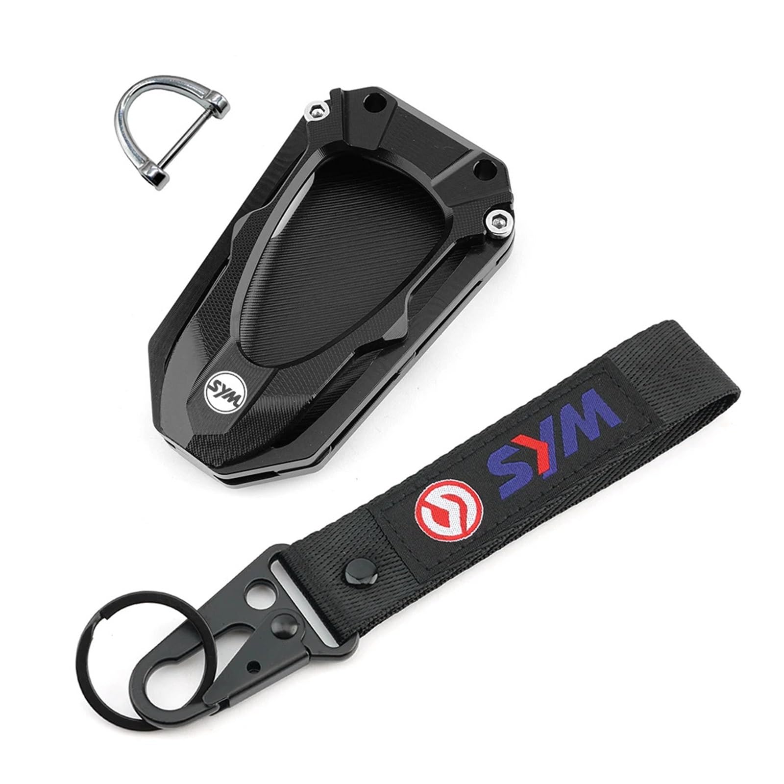 Schlüsselgehäuse aus Aluminiumlegierung Für SYM Jetx Jet X 125 150 X125 X150 CNC Moto Schlüsselhülle Hülle Shell Cap & Schlüsselanhänger Schlüsselanhänger Schlüsselanhänger Motorradzubehör(1 Set Black von SiMuRYP