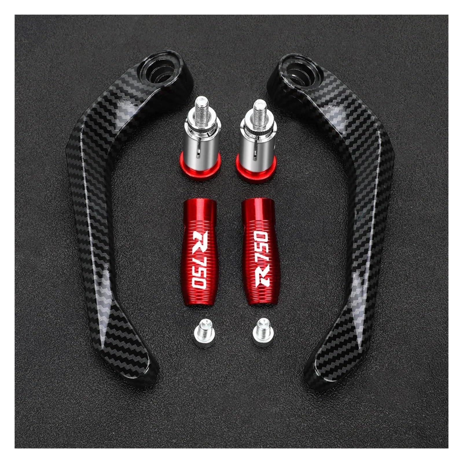 SiMuRYP Schutzausrüstung für Motorradlenker FÜR Suzuki GSXR750 GSX-R 750 2001-2024 2023 Motorrad-Lenker-Bremskupplungshebel-Handschutz-Handschutz-Kit CNC(Red with Logo) von SiMuRYP