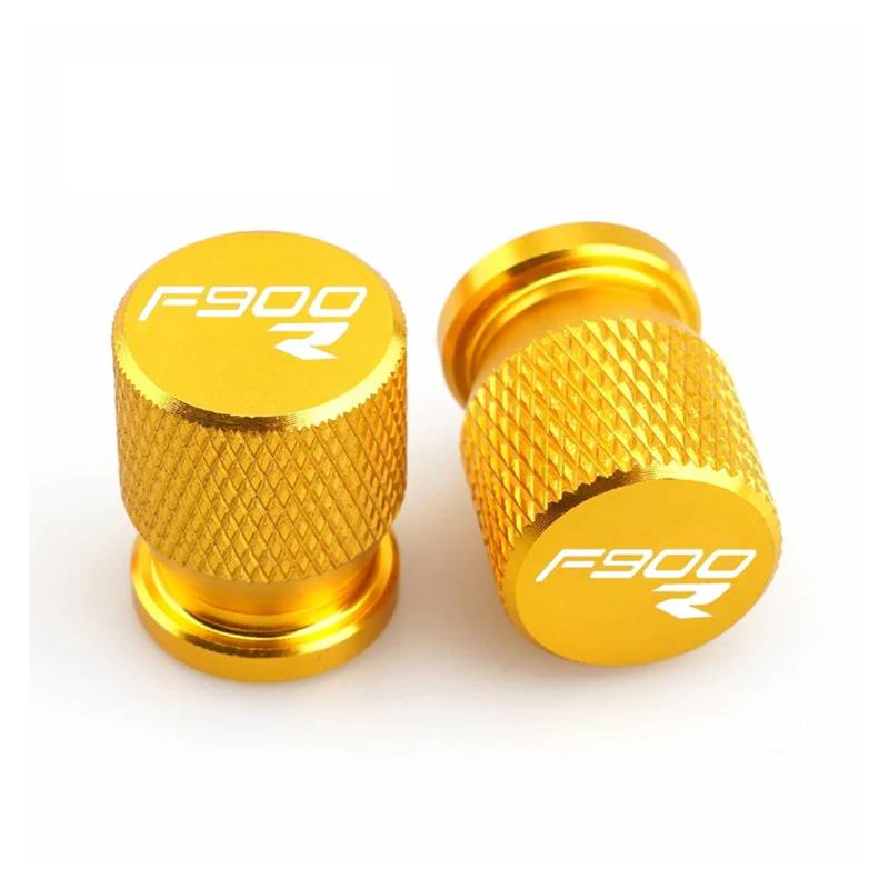 Ventildeckel für Motorradreifen FÜR F900R F900XR F 900 R F900 XR F 900XR F900r 2PCS Motorrad Reifen Ventil Air Port Stem Abdeckung Kappe Stecker CNC Zubehör(Yellow F900R) von SiMuRYP