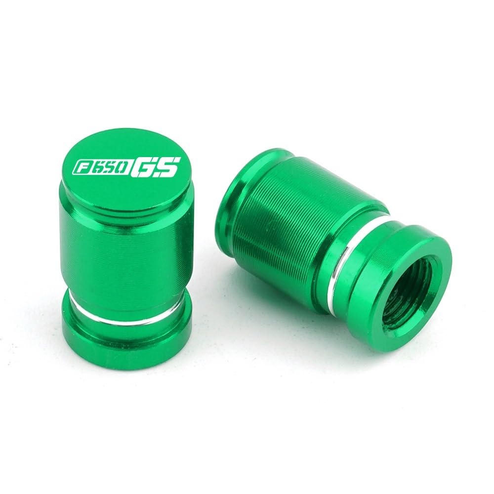 Ventildeckel für Motorradreifen Für F650GS F650GSA F650 F 650 GS Alle Jahre Motorrad Reifen Ventil Air Port Stem Abdeckung Kappe Stecker CNC Aluminium Zubehör(F650GS Green) von SiMuRYP