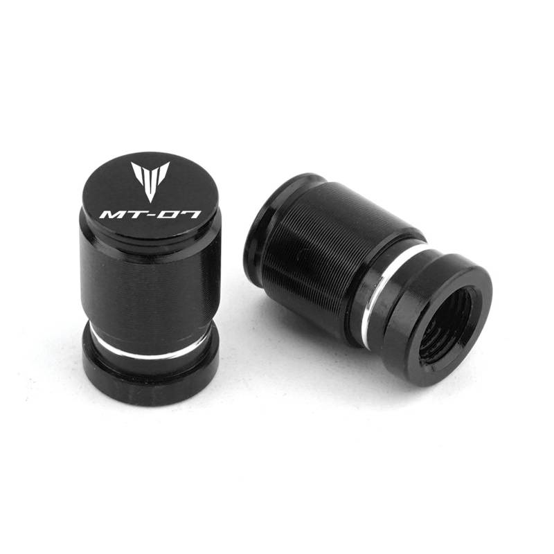 Ventildeckel für Motorradreifen Für MT-07 MT07 Mt 07 2023 2022 2021 Motorrad CNC Aluminium Rad Reifen Ventil Air Port Stem Caps Zubehör(Black) von SiMuRYP