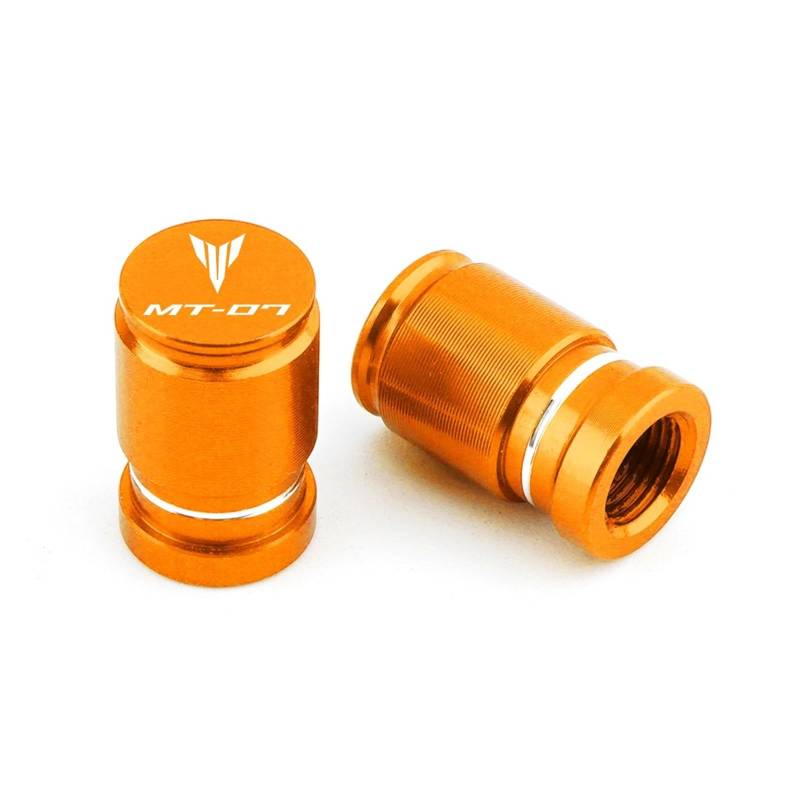 Ventildeckel für Motorradreifen Für MT-07 MT07 Mt 07 2023 2022 2021 Motorrad CNC Aluminium Rad Reifen Ventil Air Port Stem Caps Zubehör(Orange) von SiMuRYP