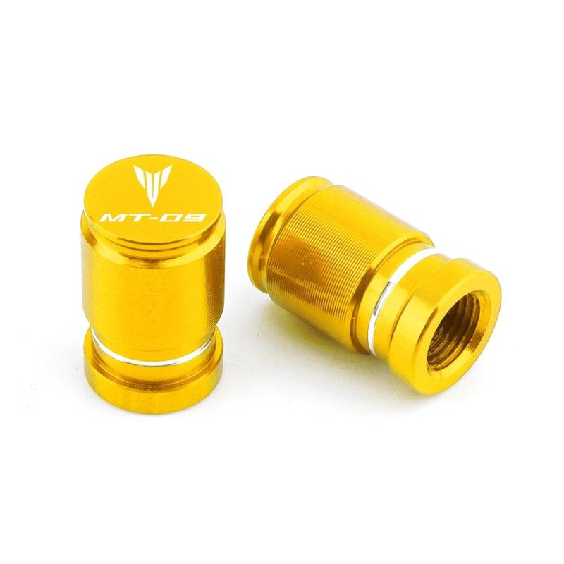 Ventildeckel für Motorradreifen Für MT-09 MT09 Mt 09 2023 2022 2021 Motorrad CNC Aluminium Rad Reifen Ventil Air Port Stem Caps Zubehör(Gold) von SiMuRYP