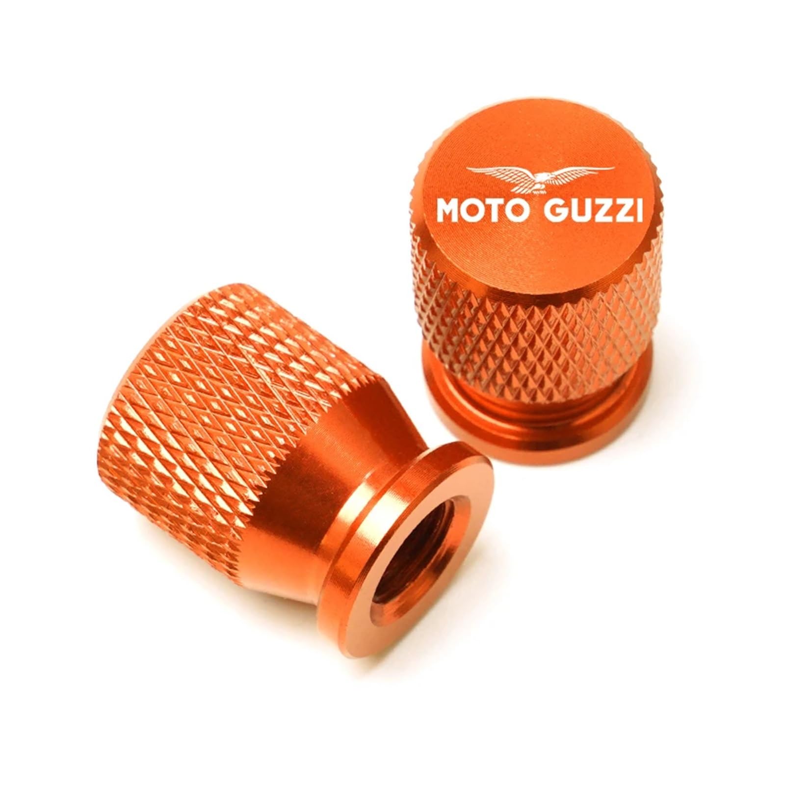 Ventildeckel für Motorradreifen Für Moto Guzzi V9 Roamer/Bobber/V85 TT/V7 Stein/Spezielle Motorrad Reifen Ventil Air Port Stem Abdeckung Kappe Stecker CNC Zubehör(Orange) von SiMuRYP