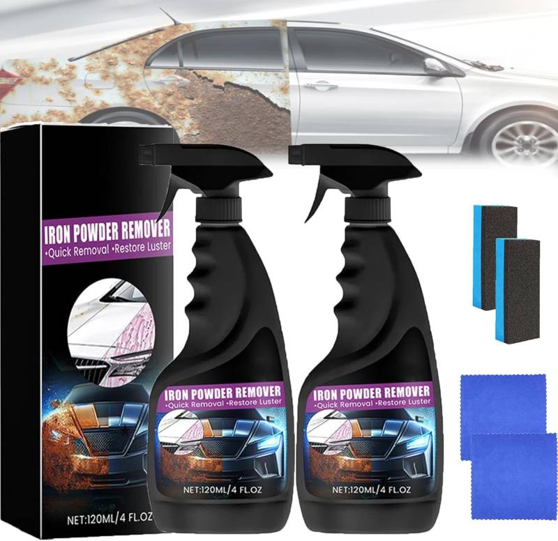 Efficient Car Rust Removal Spray Set, Automotive Rust Spot Cleaner, Iron Powder Remover for Car, Multipurpose Rust Remover Spray, Long-Lasting Protection&Gloss Restore for Car Detailing (2set) von Siapodan